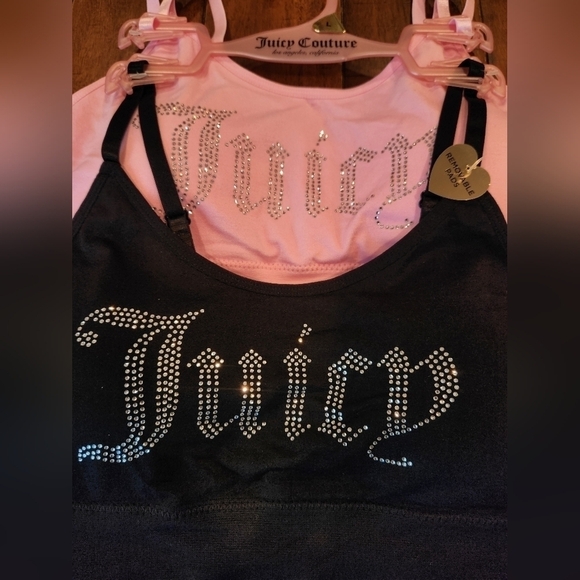 Juicy Couture Intimates, Rhinestone Bras Removable Pads, Pink and Black - Picture 7 of 8